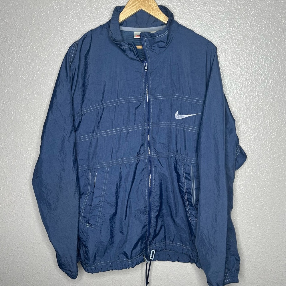 Nike Blue Windbreaker Zip‎ Up Lightweight Jacket